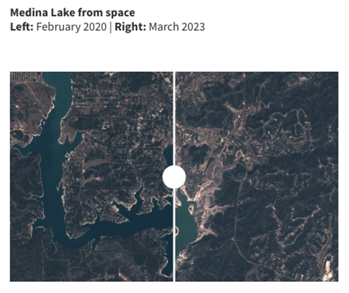 Medina Lake from Space